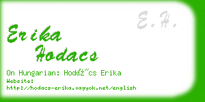 erika hodacs business card